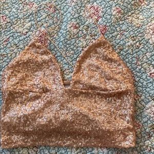 Sparkly gold tank top